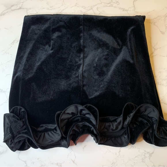 NWT PLT Black Velvet Ruffle Detail Strappy Bodycon Dress - Picture 7 of 7